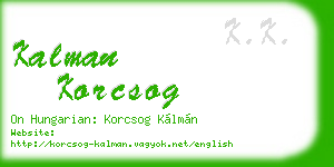 kalman korcsog business card